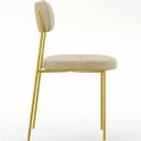 Ver imagem 1 de Kit 4 Cadeiras Estofadas Melissa Jantar Aço Dourado Bege