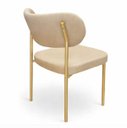 Ver imagem 2 de Kit 4 Cadeiras Estofadas Melissa Jantar Aço Dourado Bege