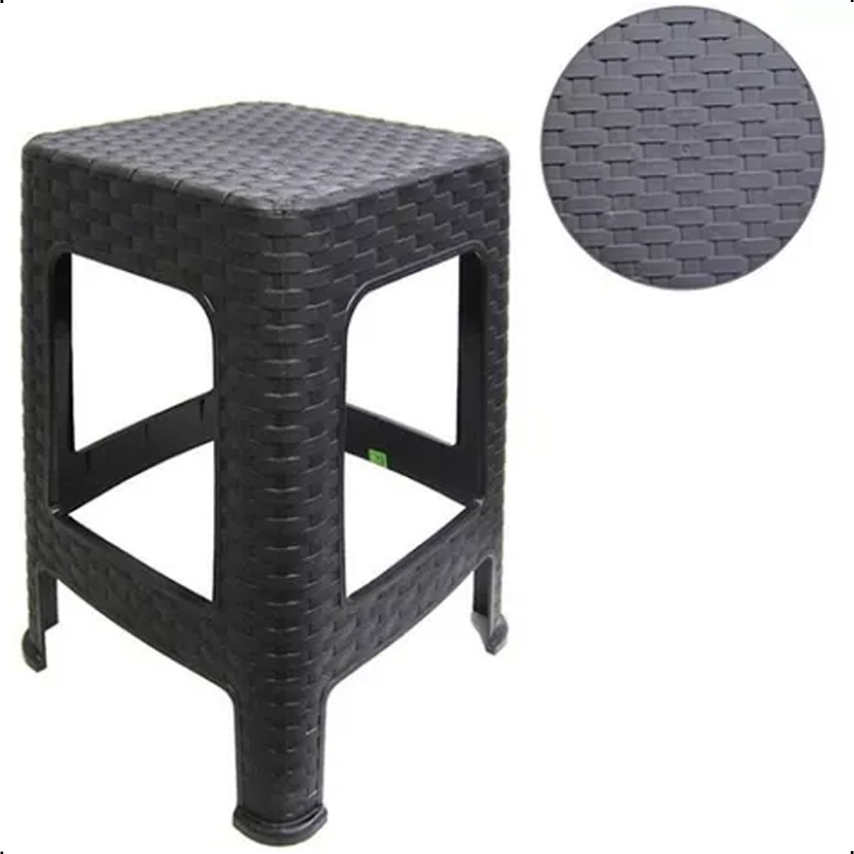 Kit 2 Banqueta Rattan Trama Resistente Áreas Cozinha Jardim - 7