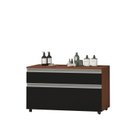 Ver imagem 1 de Armário de Banheiro com Rodinhas Multifuncional Safira 80 Cm:preto