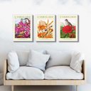 Ver imagem 2 de Kit 3 Quadros Passarinhos Flores Colorido 33x24cm:moldura Preta