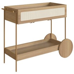 Carrinho Bar Porta Taças 110 Cm Pes Metal Oslo 28964 Hanover Artesano - 1