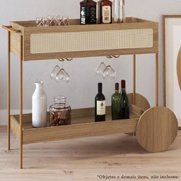 Carrinho Bar Porta Taças 110 Cm Pes Metal Oslo 28964 Hanover Artesano - 2