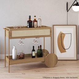 Carrinho Bar Porta Taças 110 Cm Pes Metal Oslo 28964 Hanover Artesano - 7