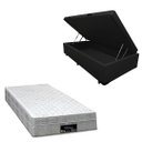 Ver imagem 1 de Cama Box Baú Blindada com Colchão Riviera Molas Ensacadas 25cm:Corino Preto/Solteiro
