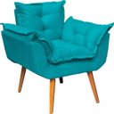 Ver imagem 3 de Poltrona Decorativa Opala 1 Lugar Suede Azul Turquesa - SeLiga Shop