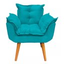 Ver imagem 1 de Poltrona Decorativa Opala 1 Lugar Suede Azul Turquesa - SeLiga Shop