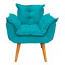 Poltrona Decorativa Opala 1 Lugar Suede Azul Turquesa - SeLiga Shop - 1