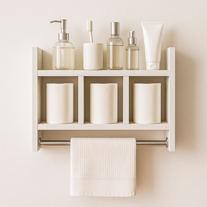 Nicho Porta Toalha Organizador de Banheiro Suporte Mdf Branco