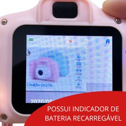 Câmera Fotográfica e Vídeo Digital Infantil Mini Criança Foto Rosa Importway Bw169rs - 5 Câmera Fotográfica e Vídeo Digital Infantil Mini Criança Foto Rosa Importway Bw169rs - 5