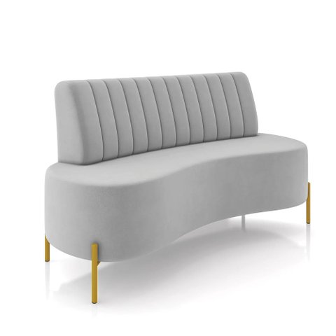 Sofá 2 Lugares Living 135cm Pé Ferro Dourado Maraú Veludo K01 - D'Rossi
