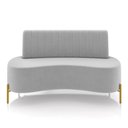 Ver imagem 5 de Sofá 2 Lugares Living 135cm Pé Ferro Dourado Maraú Veludo K01 - D'Rossi