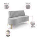 Ver imagem 3 de Sofá 2 Lugares Living 135cm Pé Ferro Dourado Maraú Veludo K01 - D'Rossi