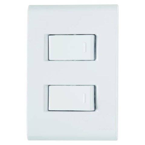 Placa 4x2+ 2 Interruptores Simples 10a-250v Branco Tramontina Branco - 250v