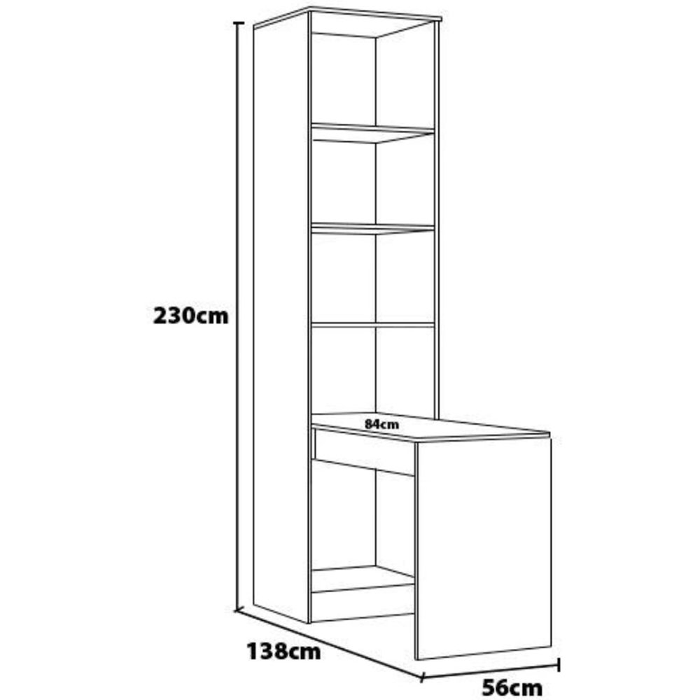 Armário Modulado Escrivaninha com Gaveta Nicho Irlanda Amêndola/Grafito para Quarto - Demóbile - 4