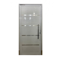 Ver imagem 1 de Porta Pivotante de Alumínio Lambril 2,10 x 1,00 Com Frisos Esquerda Cor Branco