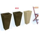 Ver imagem 1 de Kit 3 Vaso Planta 60x30 Trapézio Parede Polietileno BGPLASTICOS V17 CINZA CIMENTO 004