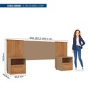 Ver imagem 3 de Cabeceira Casal Extensível 2 Mesas com Gaveta Lucius