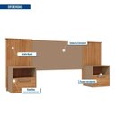 Ver imagem 4 de Cabeceira Casal Extensível 2 Mesas com Gaveta Lucius