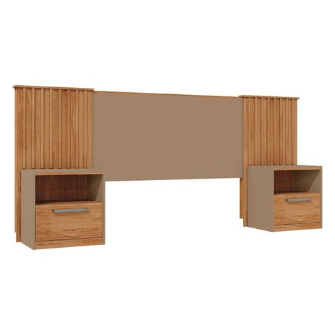 Cabeceira Casal Extensível 2 Mesas com Gaveta Lucius