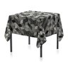 Toalha de Mesa Quadrada em Tecido Gorgurinho Geométrico Cubo Preto e Branco - 1