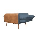 Ver imagem 4 de Poltrona do Papai Reclinável 5 Posições Linho Azul Marinho com Corino Nozes