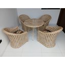 Ver imagem 2 de Conjunto Poltronas com Mesa Jardim Varanda Área Externa Fibra Sintética Tratamento Uv Cor Natural