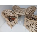 Ver imagem 3 de Conjunto Poltronas com Mesa Jardim Varanda Área Externa Fibra Sintética Tratamento Uv Cor Natural