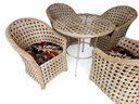 Ver imagem 1 de Conjunto Poltronas com Mesa Jardim Varanda Área Externa Fibra Sintética Tratamento Uv Cor Natural