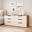 Ver imagem 1 de Cômoda para Quarto 6 Gavetas 150cm Madri Bege/Creme/Freijó