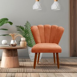 Poltrona Cadeira Pétala Penteadeira - Dritex:suede Terracota - 1