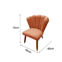 Poltrona Cadeira Pétala Penteadeira - Dritex:suede Terracota - 6