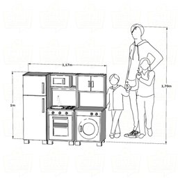 Kit Mini Cozinha Infantil com Geladeira e Máquina de Lavar - Verde Claro - 4
