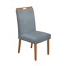 Cadeira de Jantar Madeira Maciça Cerejeira Premium Heloísa Linho Cinza - 1