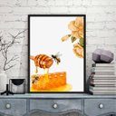 Ver imagem 2 de Quadro Decorativo Abelhas Com Mel 24x18cm - com vidro:Madeira preta