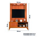 Ver imagem 3 de Rack Bancada Aruba com Painel para Tv até 55 Polegadas 1,35m Egeo Cedro Ripado Impressão 3d Edn