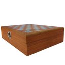 Ver imagem 5 de Kit Cantil em Couro e Metal com Copos e Estojo de Madeira Com Acessórios de Xadrez