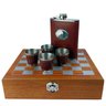 Kit Cantil em Couro e Metal com Copos e Estojo de Madeira Com Acessórios de Xadrez - 4