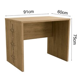 Mesa para Escritório Secretária 91cm Star K01 Freijó - Mpozenato - 3
