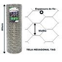 Ver imagem 7 de TELA HEXAGONAL MANGUEIRÃO TAG MALHA 3" FIO BWG 16 (1,65mm) RL 50X0,6m