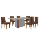 Ver imagem 2 de Mesa de Jantar Isadora 180cm Tampo Mdf Vidro com 6 Cadeiras Safira