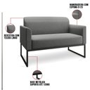 Ver imagem 6 de Kit Namoradeira E 2 Poltronas Industrial Preta A26 Grafite