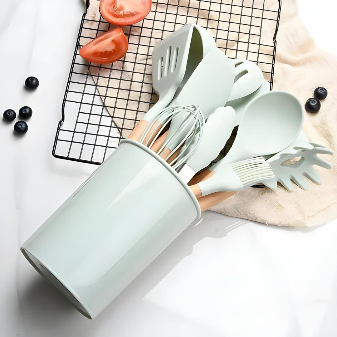 Kit Talheres Silicone para Cozinha Conjunto com 12 Peças Livre Bpa - 4