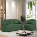 Ver imagem 1 de Conjunto Poltrona e Sofá Living Orgânico Duomo 1,30m Veludo Just Time
