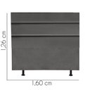 Ver imagem 3 de Cabeceira Estofada Cama Box Queen 160cm Argentina Corino Cinza Escuro- Mabe Magazine