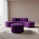 Ver imagem 1 de Sofá Modular Orgânico Monterrey 260cm + Puff Veludo Roxo
