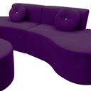 Ver mais imagens de Sofá Modular Orgânico Monterrey 260cm + Puff Veludo Roxo