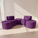 Ver imagem 2 de Sofá Modular Orgânico Monterrey 260cm + Puff Veludo Roxo