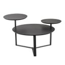Ver imagem 3 de Mesa de Centro 3 Tampos Chanfrada Orgânica Pé Metal Nero/preto 28021