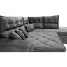 Sofá de Canto 2.60x2.36m Retrátil e Reclinável com Molas Cama inBox Platinum Direito Suede Cinza - 5